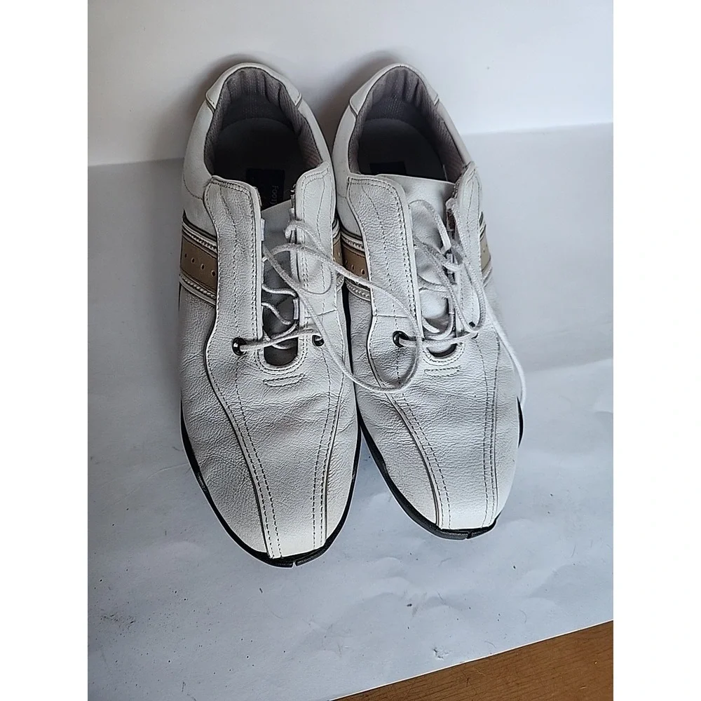 Footjoy FJ LoPro Womens Golf‎ Shoes Size 9 M White Brown Model 97153